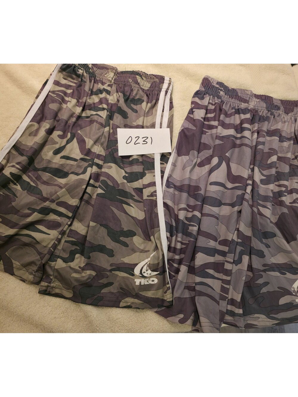 TKO Boys Camo Activewear Shorts Size LG 10-12 Elastic Waist Drawstring 2 Pair